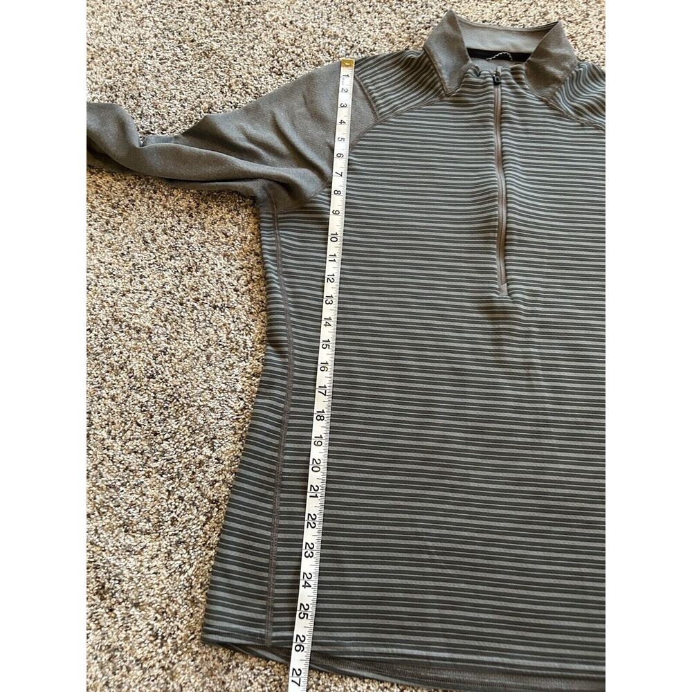 Patagonia sz L Men’s Shirt 1/2 Zip Pullover Stripes Gray Thumb Loops E24 - Picture 5 of 9